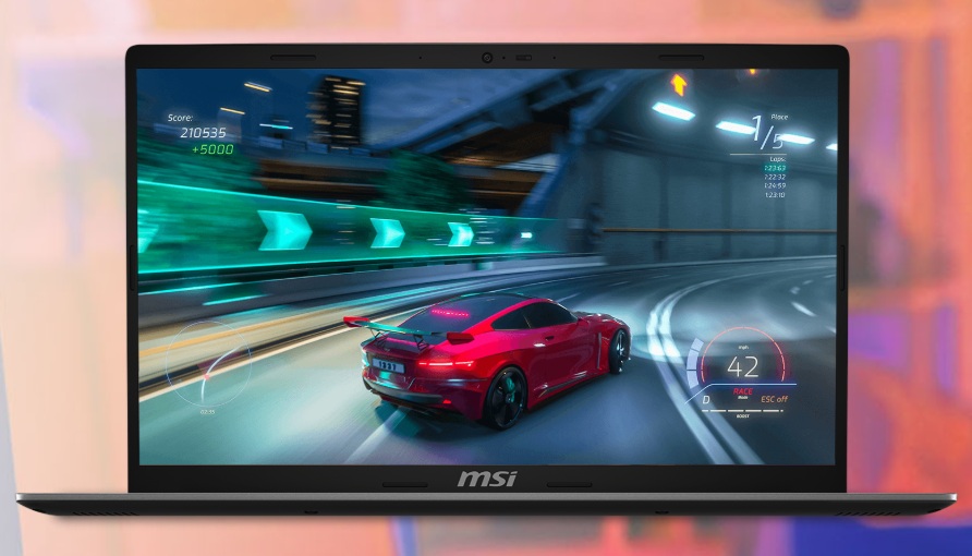 Laptop MSI Modern 15 F13MG-443PL Intel Core i5-1334U 15.6” FHD 16GB/512GB srebrny od frontu z włączoną grą